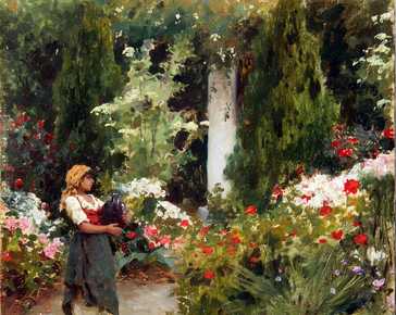 Lovatti Augusto - Capri, nel giardino fiorito